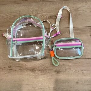 Clear Kids Backpack and Crossbody Set